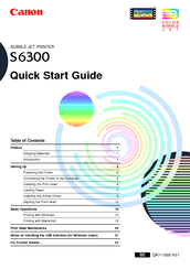 Canon BJC-S6300 Quick Start Manual