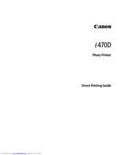 Canon i470D Series Printing Manual