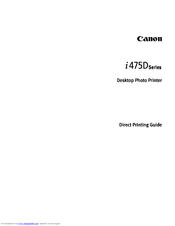 Canon i475D Series Printing Manual
