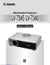 Canon LV-7340 Owner's Manual