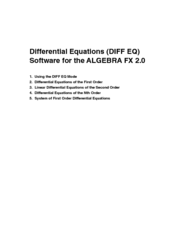 Casio Differential Equation Software Manual