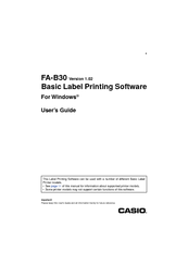Casio FA-B30 User Manual