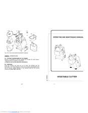Cecilware Supercut-WB Operating And Maintenance Manual
