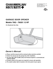 Chamberlain Security+ 7902 Owner's Manual