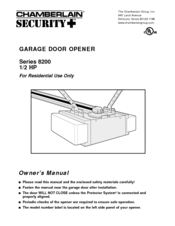 Chamberlain Security+ 8200 Series Owner's Manual