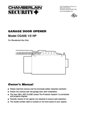 Chamberlain CG40S Owner's Manual