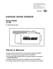 Chamberlain Power Drive PD200 Series Owner's Manual