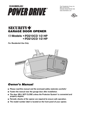 Chamberlain Power Drive Security+ PD210CD Owner's Manual