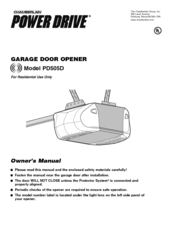Chamberlain Power Drive PD505D Owner's Manual
