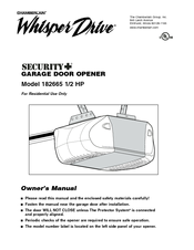 Chamberlain Whisper Drive Security+ 182665 Owner's Manual