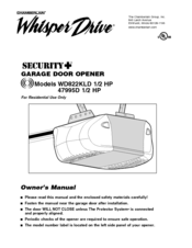 Chamberlain Whisper Drive Security+ WD822KLD Owner's Manual
