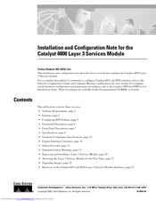 Cisco WS-X4232-L3 - Syst. CAT 4000 E/FE/GE L3 MODULE 2-G Installation And Configuration Note