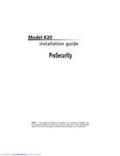 Clarion Ungo ProSecurity K20 Installation Manual