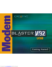 Creative Modem Blaster V.92 External Getting Started