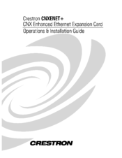 Crestron CNXENET+ Operations & Installation Manual