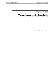 Crestron e-Schedule Programmer's Manual