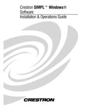Crestron SW-SIMPL Installation & Operating Manual