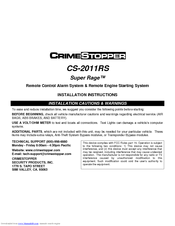 Crimestopper Super Rage CS-2011RS Installation Instructions Manual