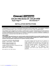 CrimeStopper CS-2011RS.III Installation Instructions Manual
