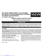CrimeStopper Cool Start RS-1300DP Installation Instructions Manual