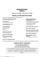 CrimeStopper CoolStart RS900ER Installation Instructions Manual