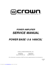Crown Power Base-3 Service Manual