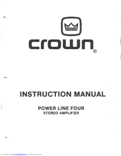 Crown Power Line Four Instruction Manual