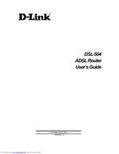 D-link DSL-504/CZ User Manual