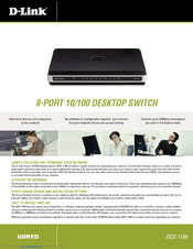 D-link DES-1108 - Switch Specifications