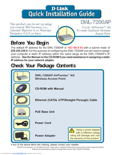 D-link AirPremier DWL-7200AP Quick Installation Manual