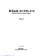D-link Air DWL-810 User Manual