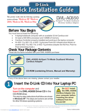 D-link AirXpert DWL-AG650 Quick Installation Manual