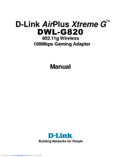 D-link DWL-G820 - AirPlus Xtreme G Manual
