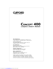 Clifford Concept 400 Complete Owner's Manual