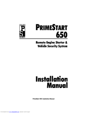 Prime Security PrimeStart 650 Installation Manual