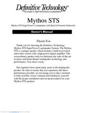 Definitive Technology Mythos Mythos STS Owner's Manual