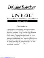 Definitive Technology UIW RSS II Owner's Manual