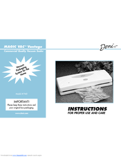 Deni MAGIC VAC Vantage 1940 Instructions For Proper Use And Care Manual