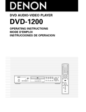 Denon DVD-1200 Operating Instructions Manual