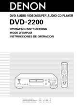 Denon DVD-2200 Operating Instructions Manual