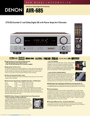 Denon AVR-685S - 6.1 Channel Surround Sound Home Theater Receiver Brochure