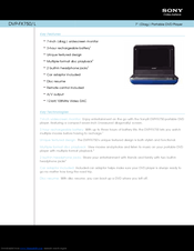 Sony DVP-FX750/L Specification Sheet