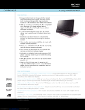 Sony DVP-FX930/L - Portable Dvd Player Specification Sheet