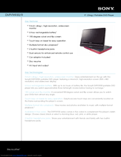 Sony DVP-FX930/R - Portable Dvd Player Specification Sheet