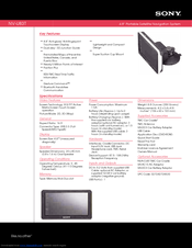 Sony NV-U83T Firmware version 3.02 Specifications