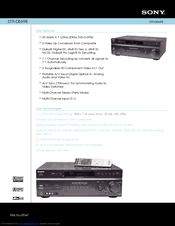Sony STR-DE698/S - 7.1 Channel A/v Receiver Specifications