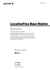Sony LocationFree LF-B10 Operating Instructions Manual