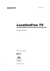 Sony LocationFree LF-X11 Operating Instructions Manual