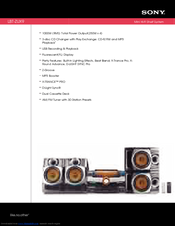 Sony LBT-ZUX9 - Mini Hifi Component Specifications