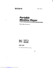 Sony MZ-E40 Operating Instructions Manual
